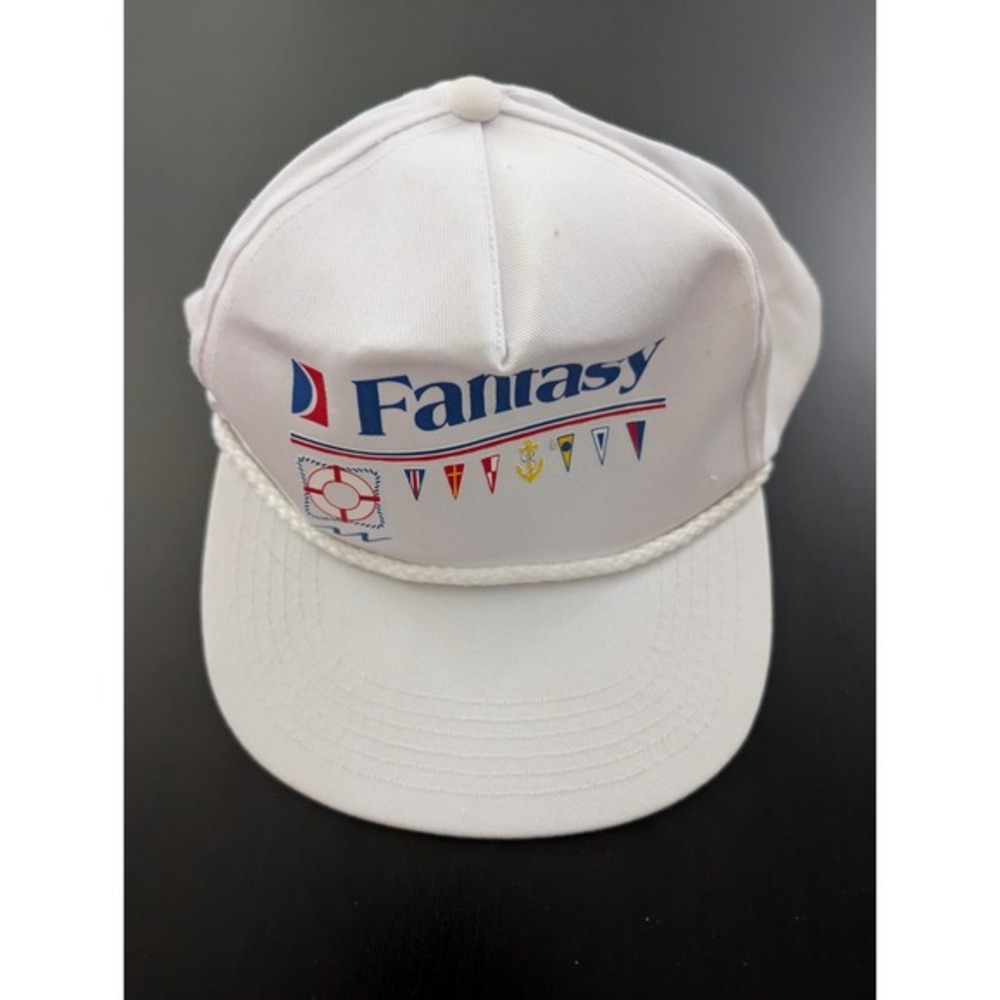 Vintage‎ Carnival Fantasy Cruise Ship Snapback Hat Trucker Cap white Snapback OS
